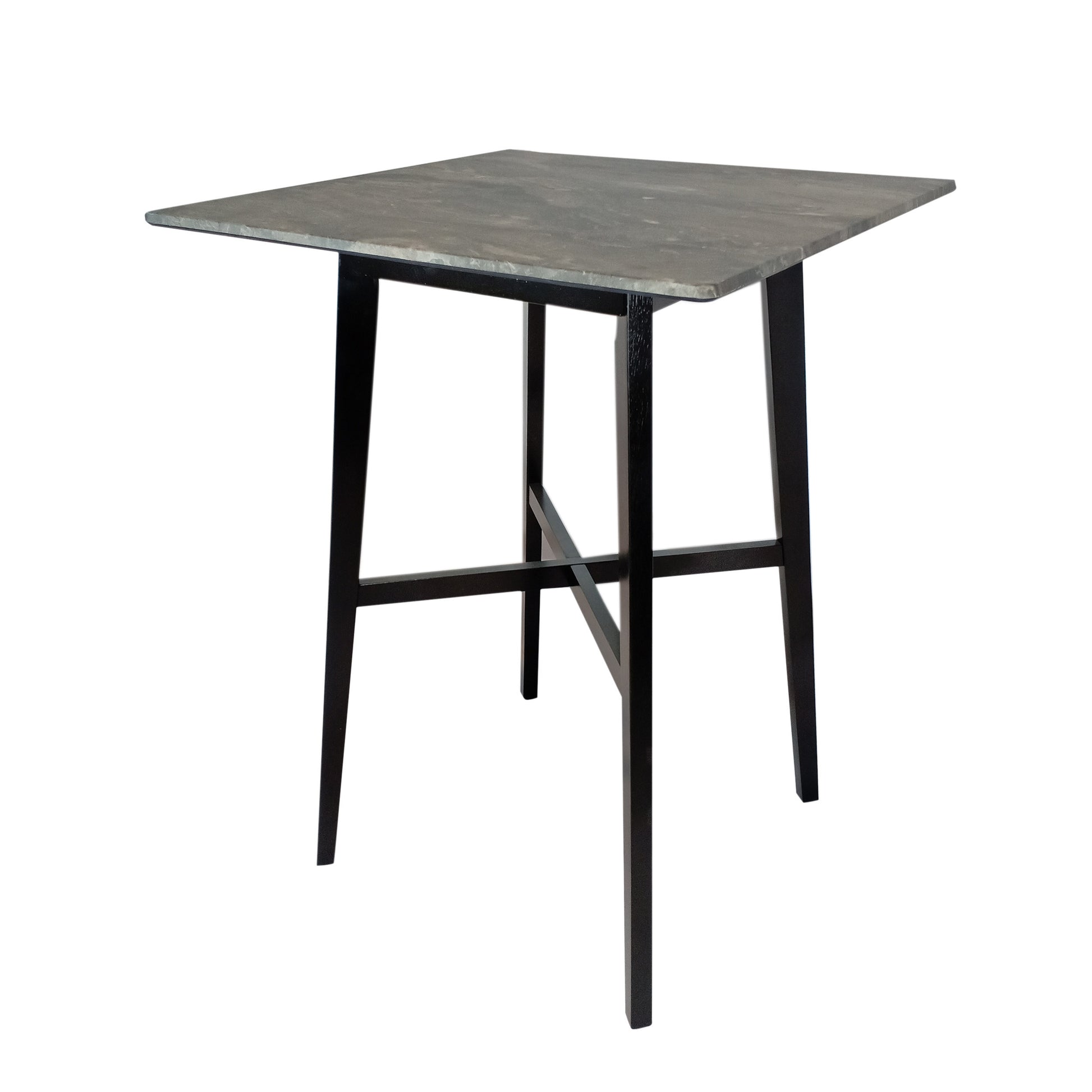 Modern Bar Height 42" Dining Table, Rubberwood Legs grey+black-rubberwood-square-mdf