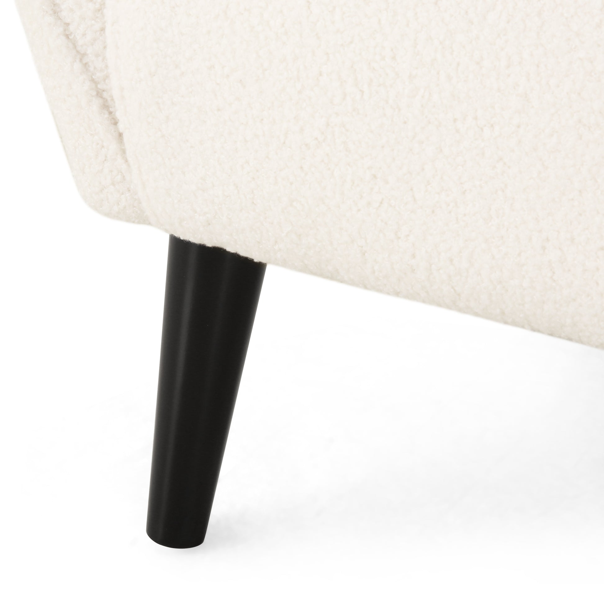 Upholstered Armchair Ivory Fabric