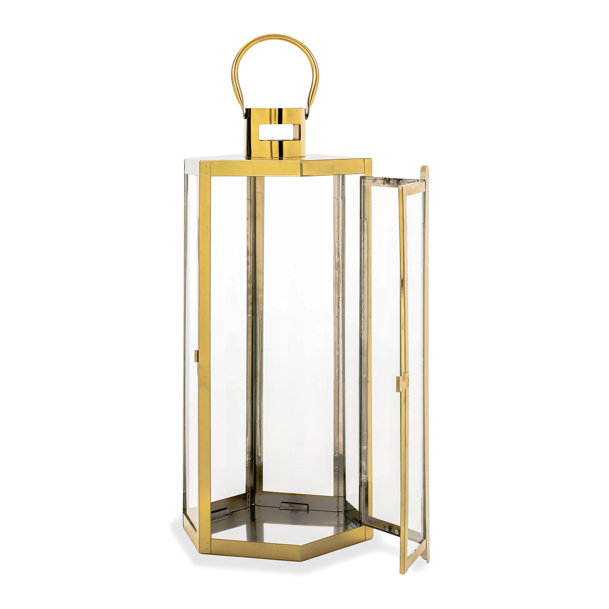 Frank 23"H Stainless Steel Lantern Gold Stainless Steel