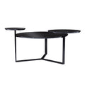 Saxelby Faux Marble Cocktail Table Black Iron