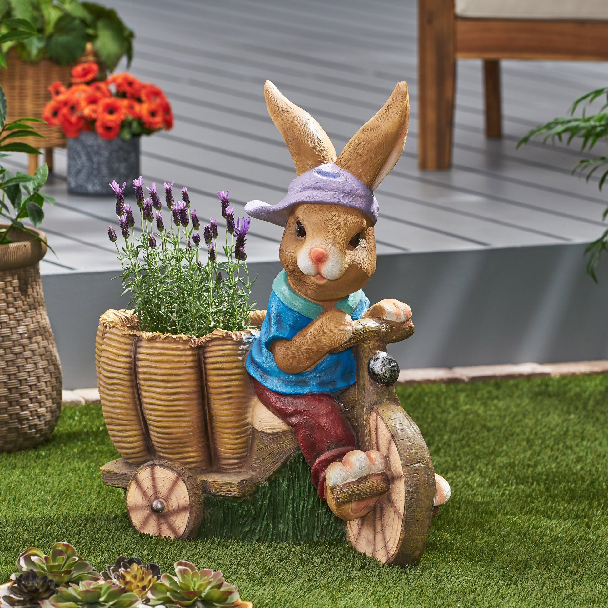 Mgo Rabbit Planter Blue Brown Magnesium Oxide