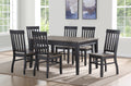 Farmhouse Style 7Pc Dining Set Two Tone Finish Cottage Table Design, Schoolhouse Chairs Brown Wood