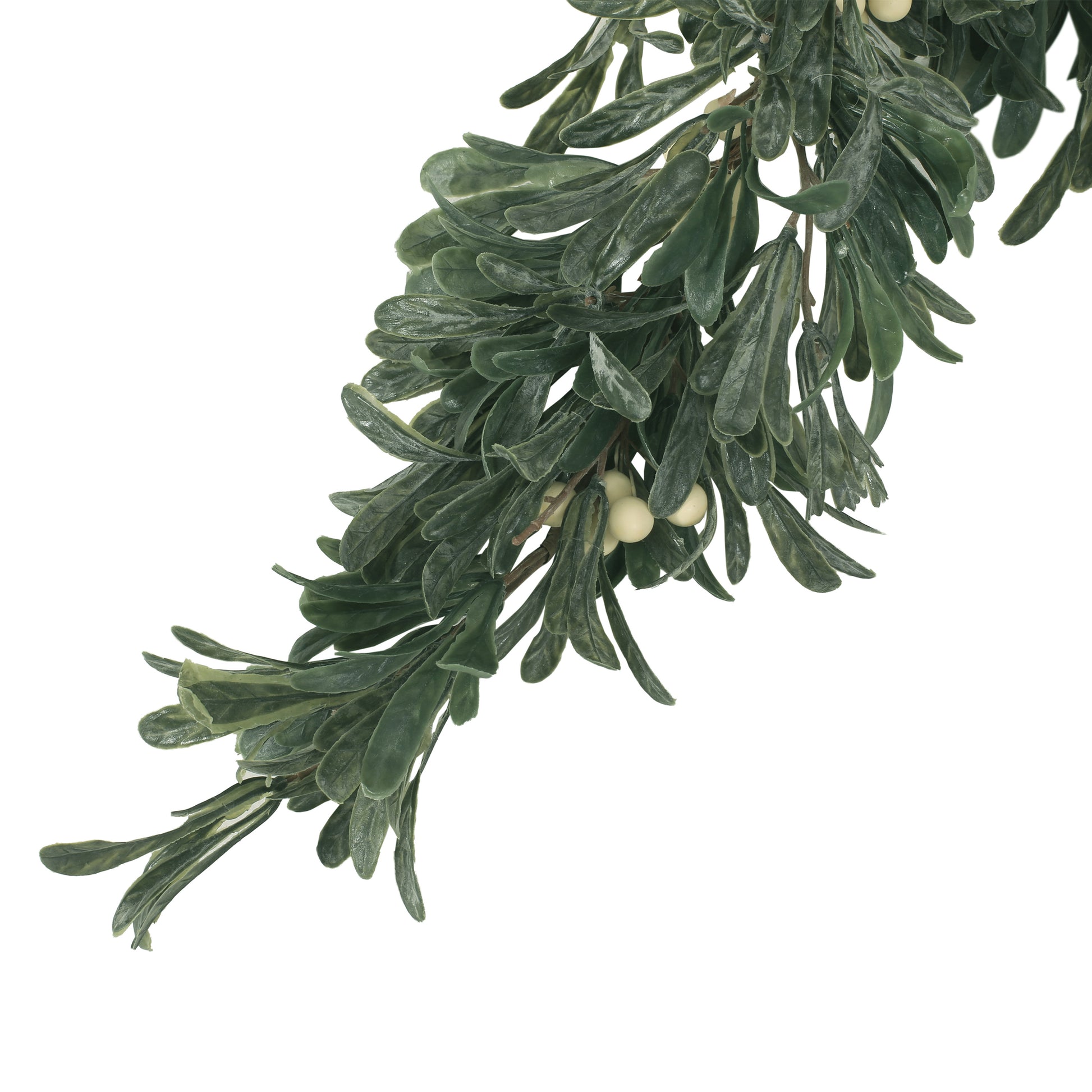 54" Snowberry Green Garland White Green Plastic