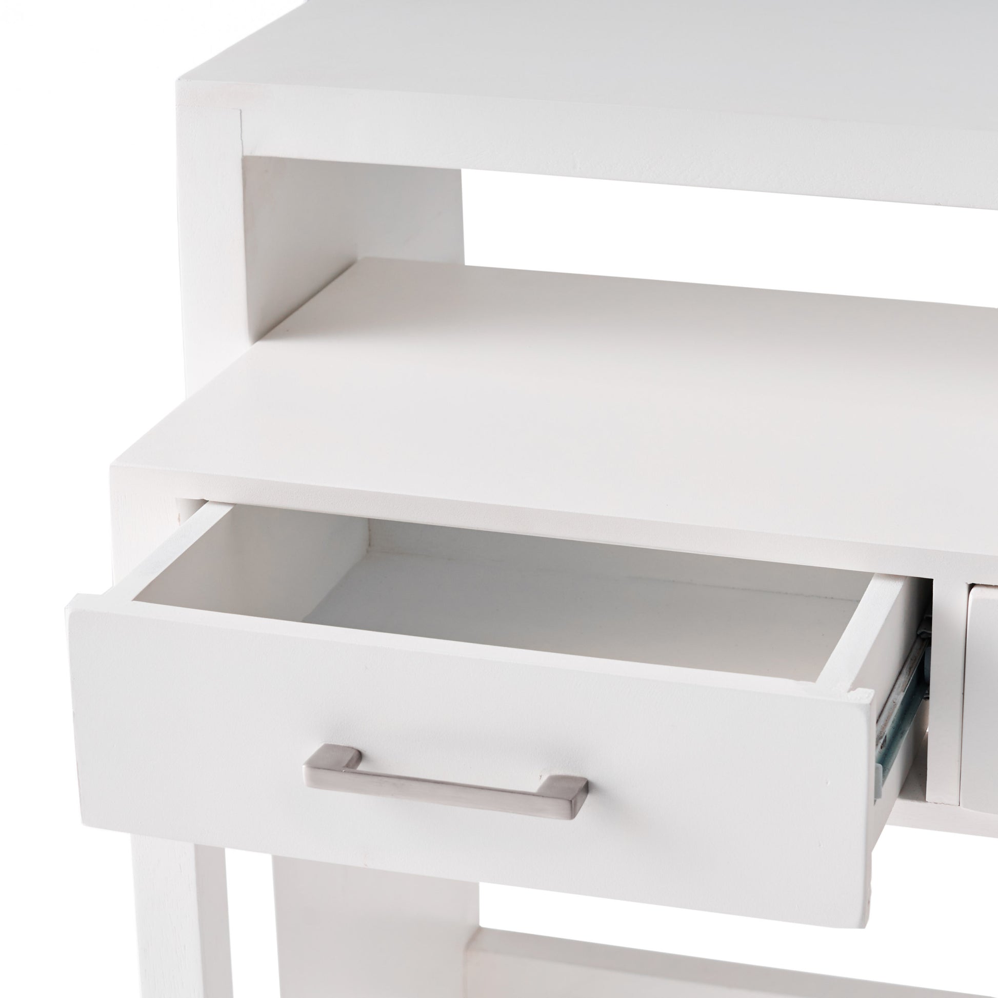 Desk With Upper Console Table White Solid Wood Mdf