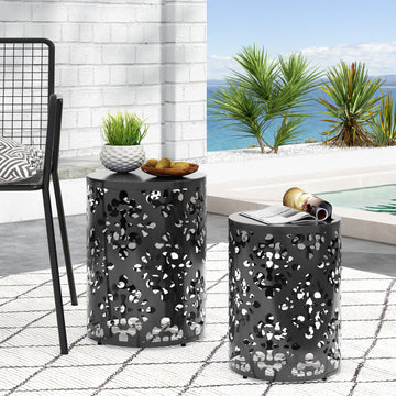 Metal S 2 End Table - Black Iron