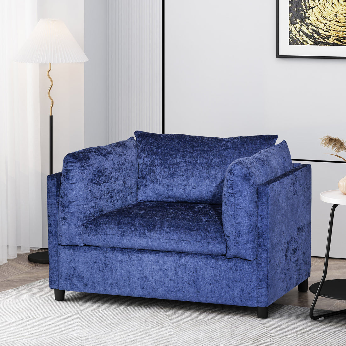 Club Chair Navy Blue Fabric