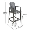 Wood Bar Stool Dark Grey Wood