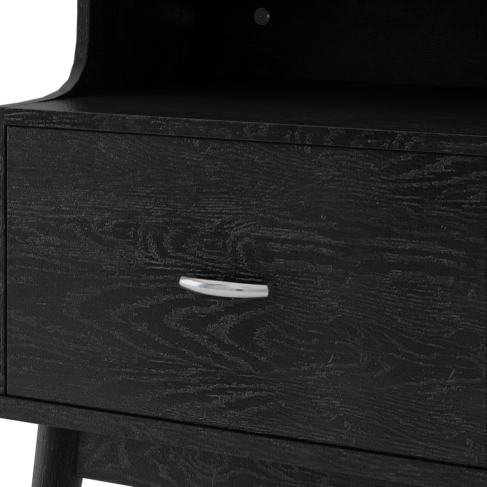 Disa 1 Drawer Nightstand Black Mdf