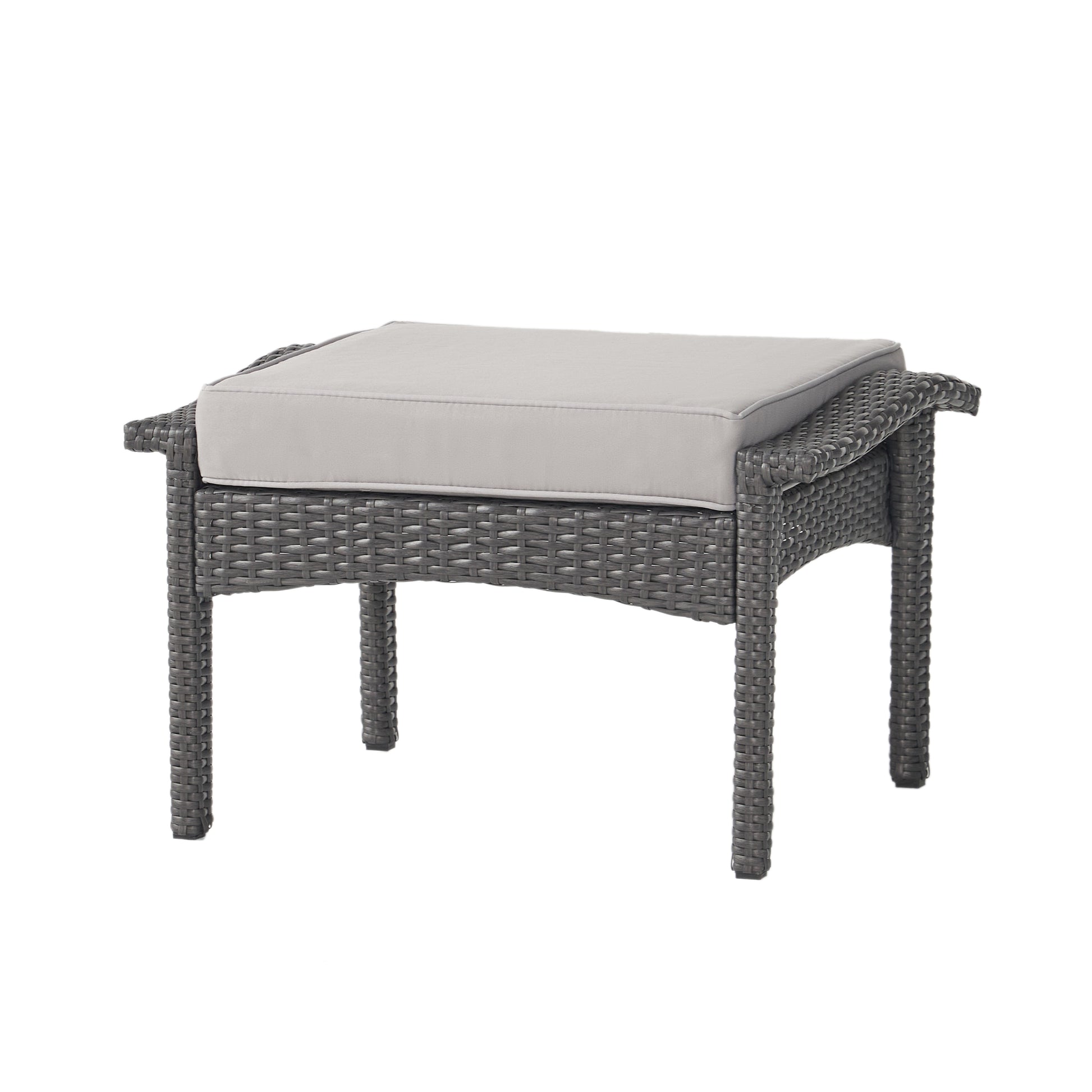 Honolulu Chat Set S 5 Grey Silver Pe Rattan Iron Waterproof Fabric