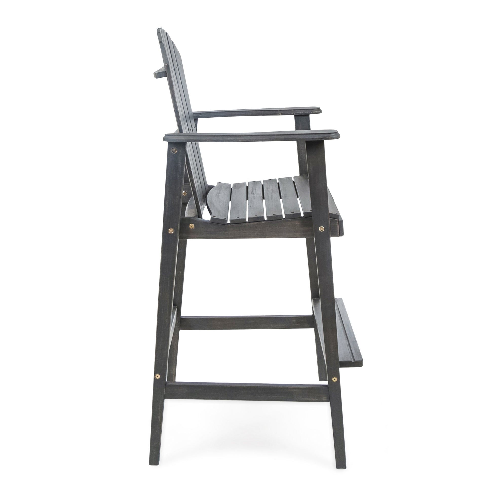 Wood Bar Stool Dark Grey Wood