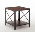 Winston Square End Table Brown Brown Steel