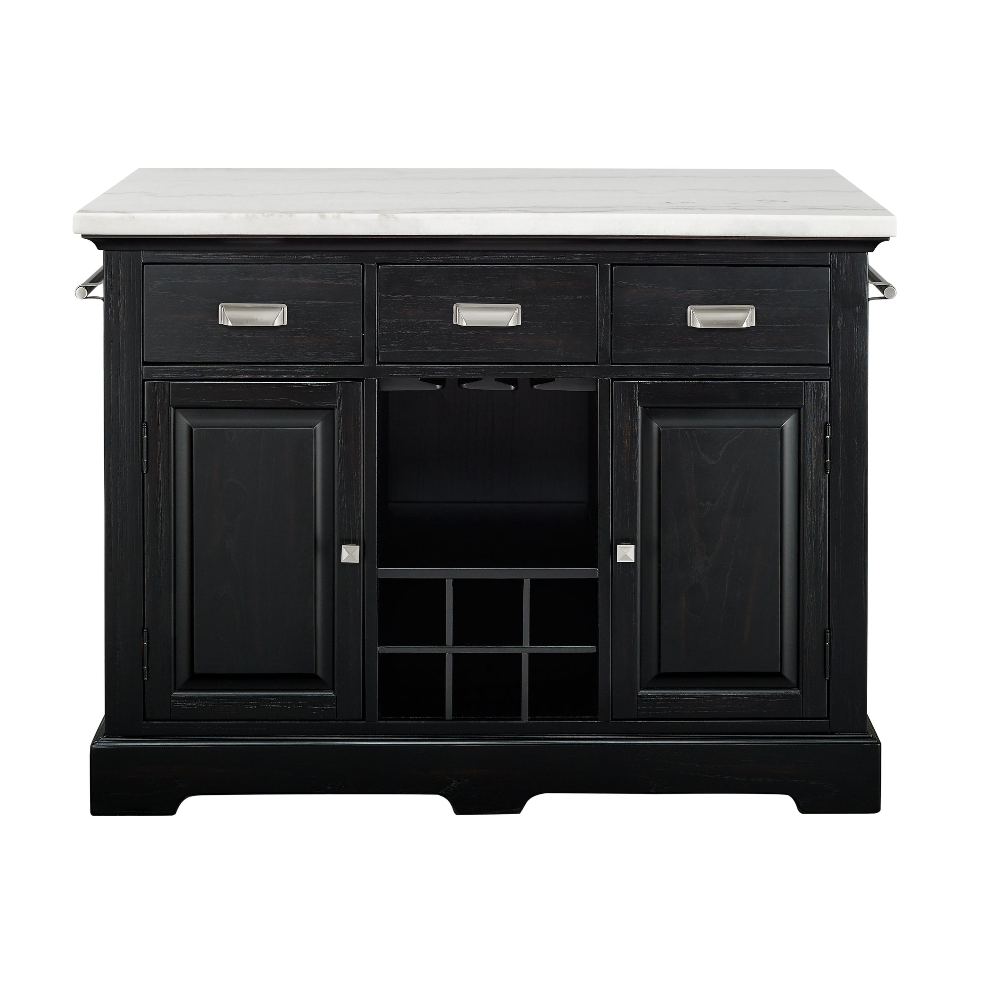 Aspen Kitchen Island Black Black Marble