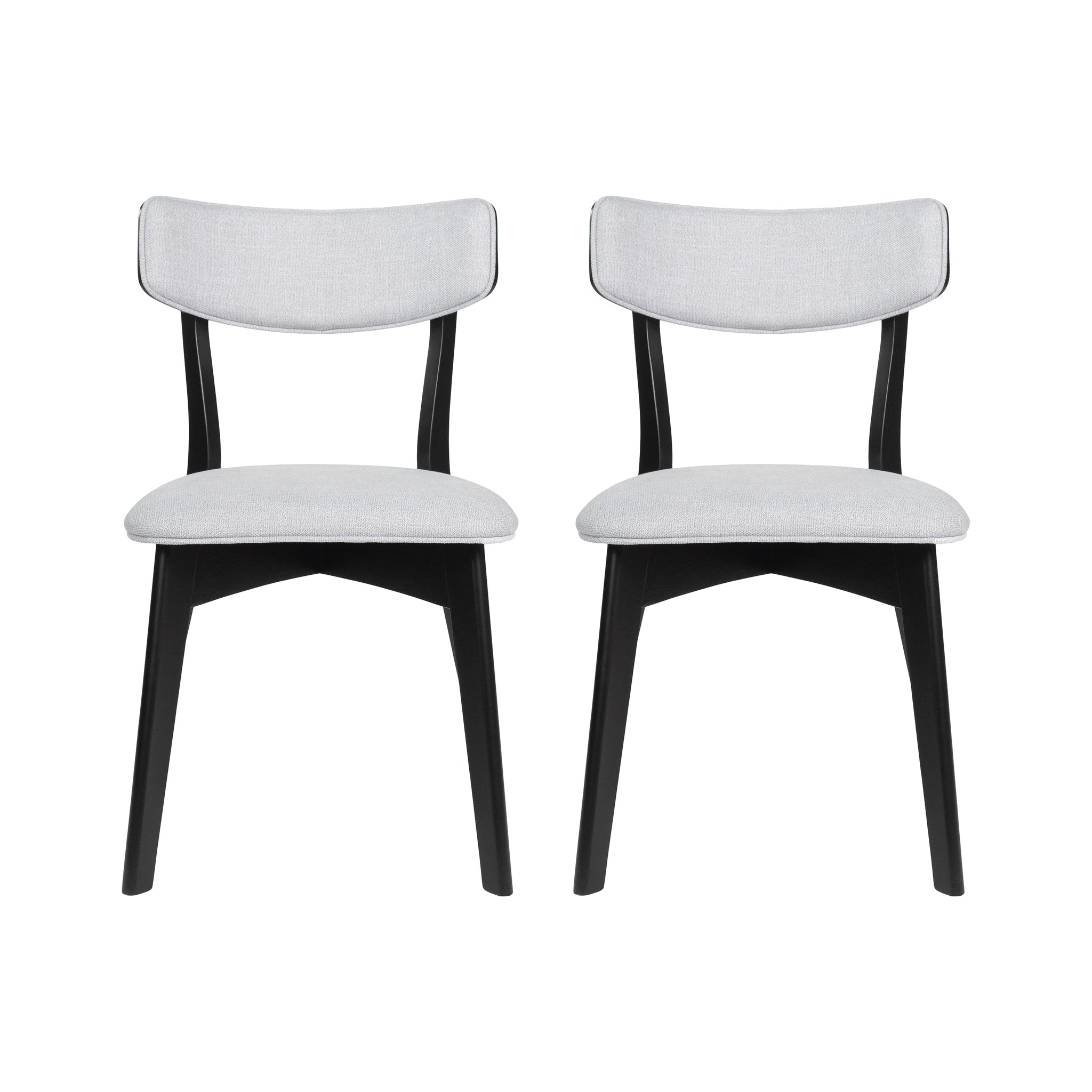 Dining Chair Set Of 2 Light Grey Fabric