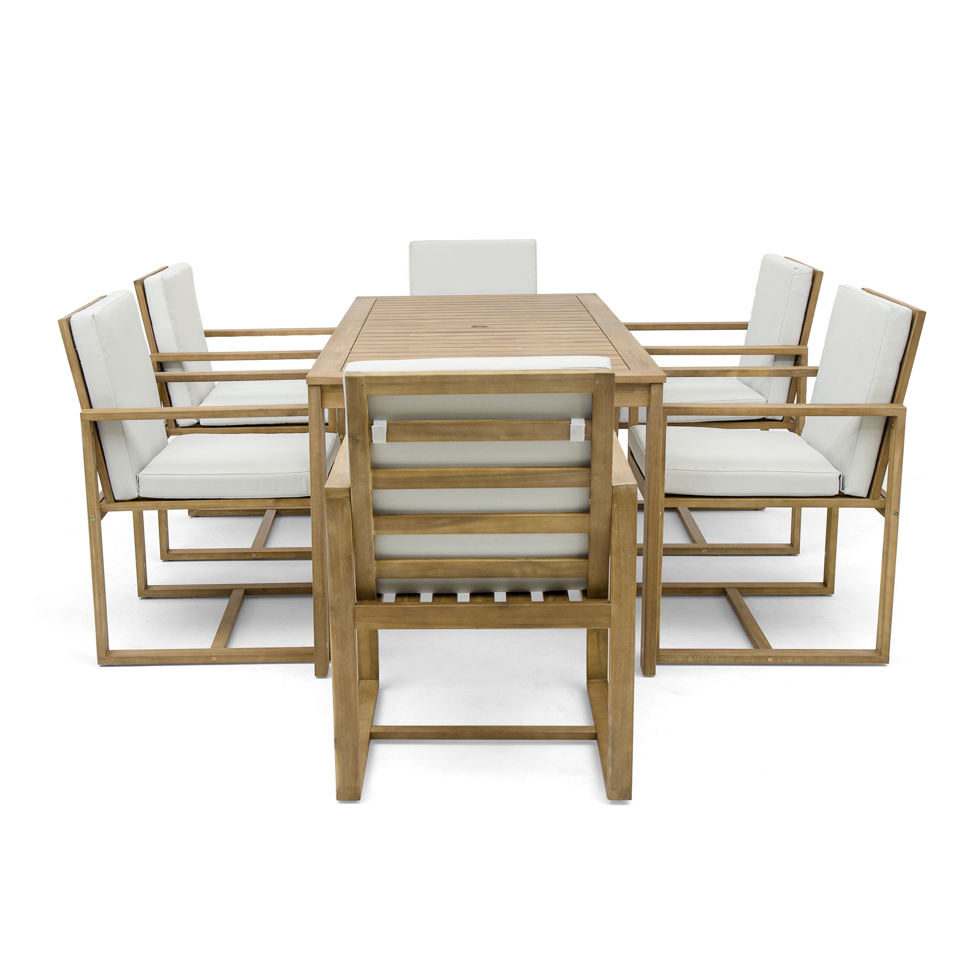 Patio Dining Set Outdoor Dining Table and Chair Set yes-light teak-weather resistant frame-water