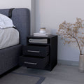 Eastover Nightstand 2.0 In Melamine With Two Drawers Black 2 Drawers Bedroom Modern Drawers Particle Board Melamine