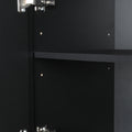 Tall Storage Cabinet With Three Drawers For Bathroom Office, Black Black Mdf