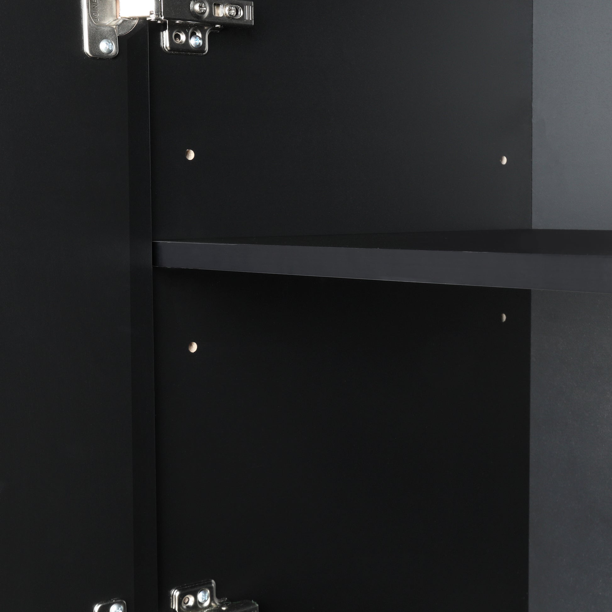 Tall Storage Cabinet With Three Drawers For Bathroom Office, Black Black Mdf