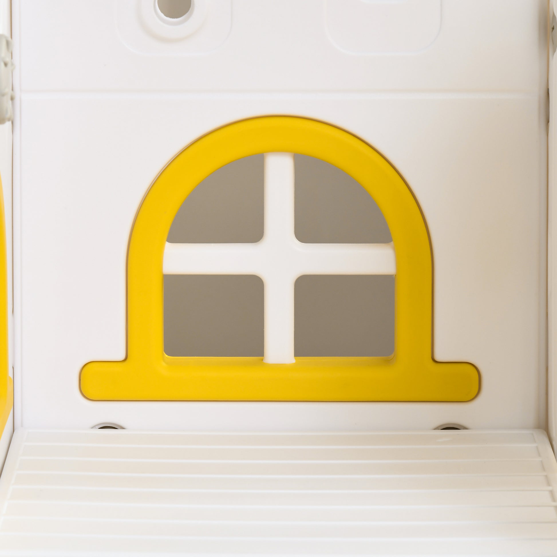 Qaba 8 In 1 Toddler Slide And Swing Set With 2 Slides, Baby Slide For Ages 1 3 With Basketball Hoop, Climber, Aisle, Steering Wheel, Storage Space, Telescope, Indoor Playground, Yellow Yellow