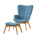 Contour Chair Set Blue Fabric