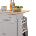 Natural And Grey 2 Drawer Kitchen Cart Natural Grey Dining Room Rectangular Kitchen Carts Rubberwood Wood Small Less Than 40In