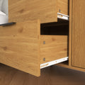 Storage Cabinet with 3 Drawers & Adjustable Shelf, Mid natural wood-particle board