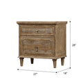 Ludin Taupe 2 Drawer Nightstand Taupe Solid Wood