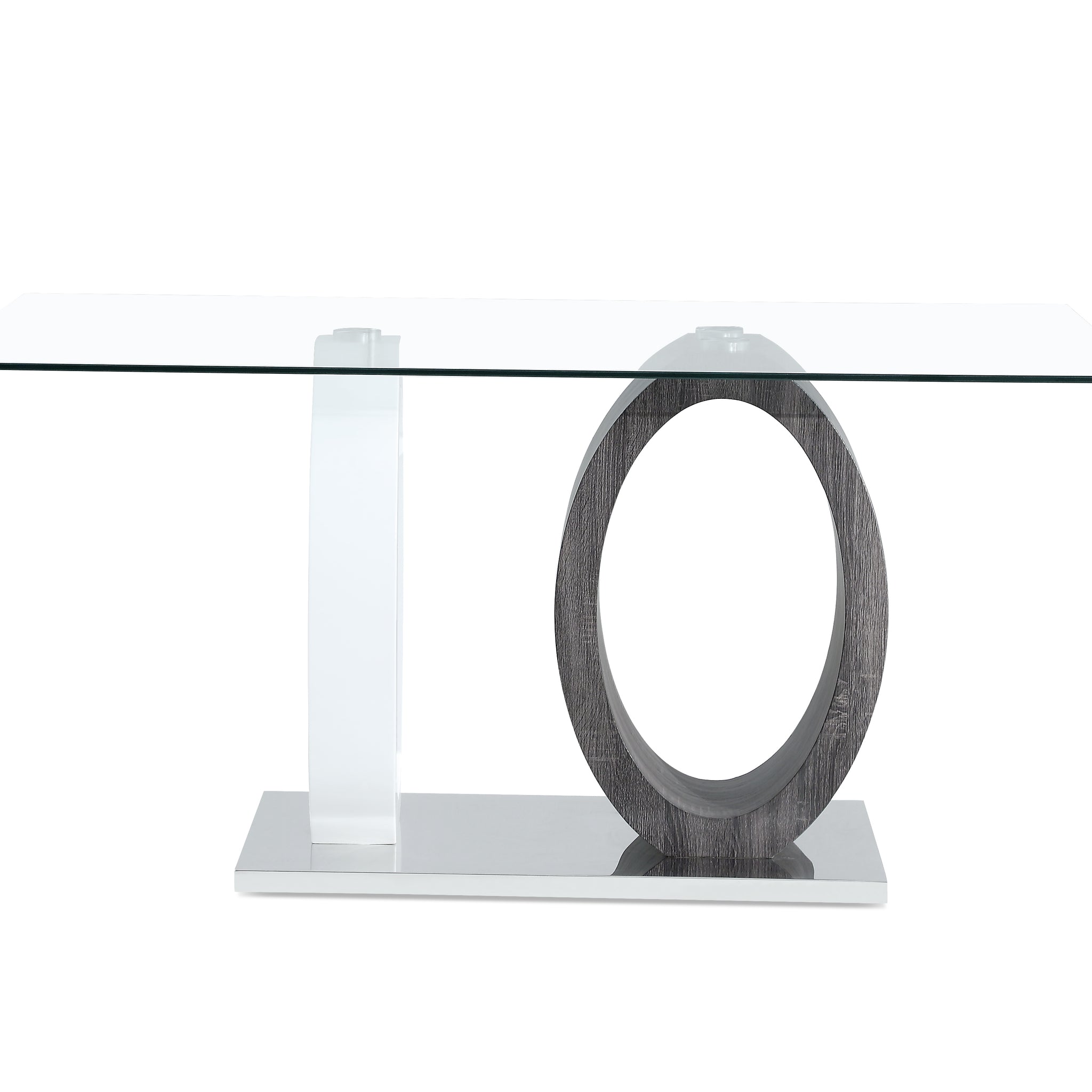 Royce Dining Table Ecom White Gray Mdf Steel