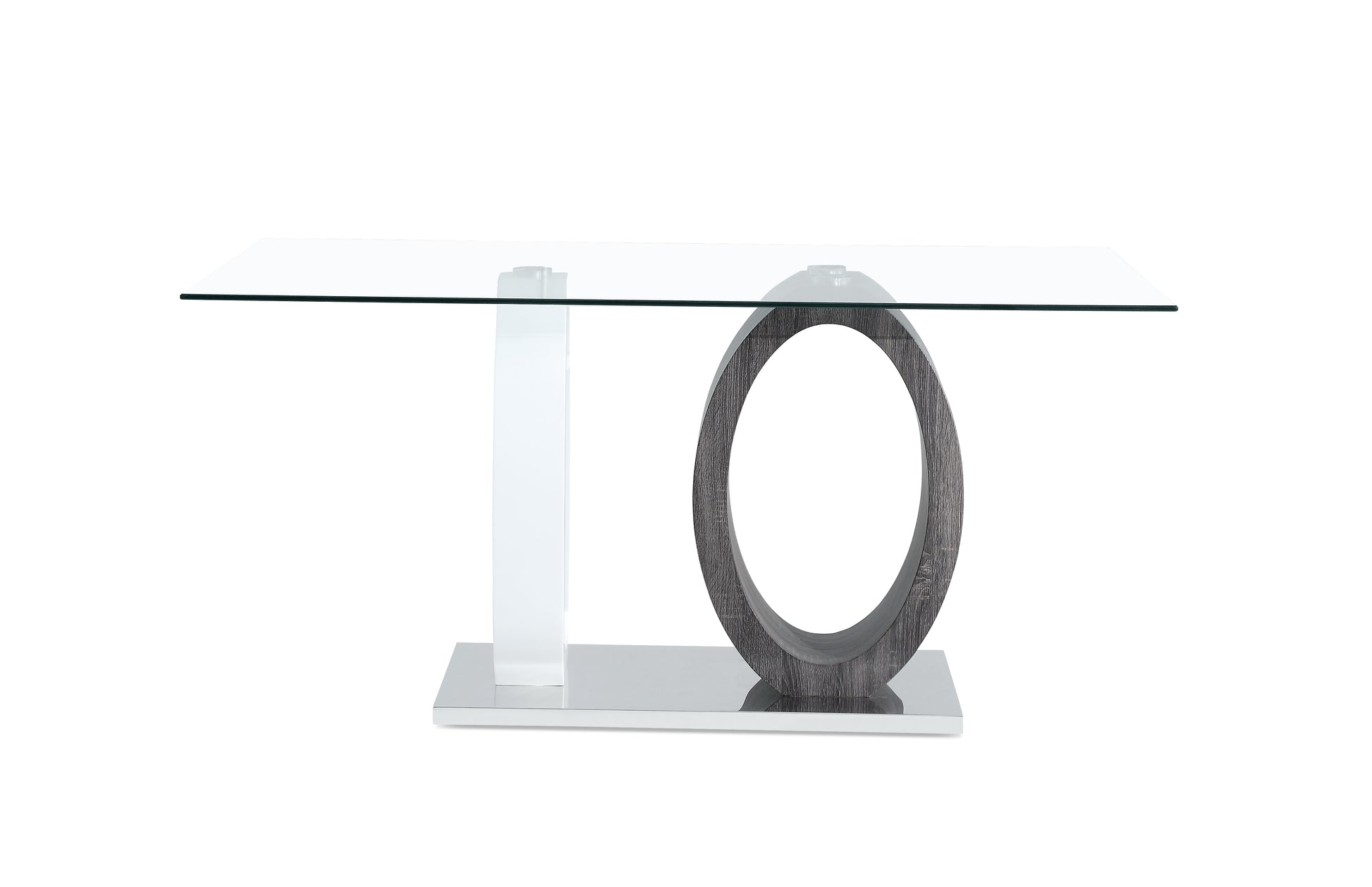 Royce Dining Table Ecom White Gray Mdf Steel