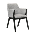 Renzo Light Gray Fabric And Black Wood Dining Side Chairs Set Of 2 Gray Wood Fabric