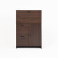 Desk Cabinet, With Storage Drawer & Shelves, Fold Up Desktop, Ideal For Home, Office, Dormitory, Small Spaces W31.49