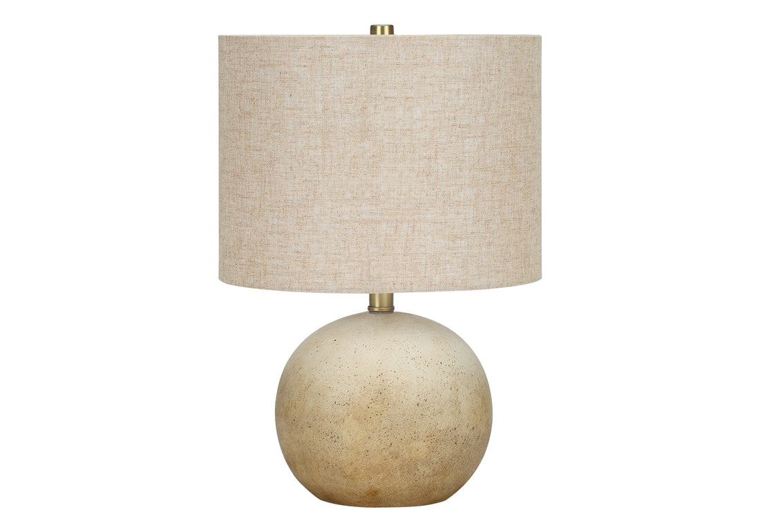 Lighting, 20"H, Table Lamp, Beige Concrete, Beige Shade, Contemporary Beige Concrete