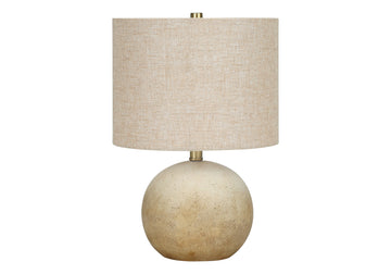 Lighting, 20"H, Table Lamp, Beige Concrete, Beige Shade, Contemporary Beige Concrete