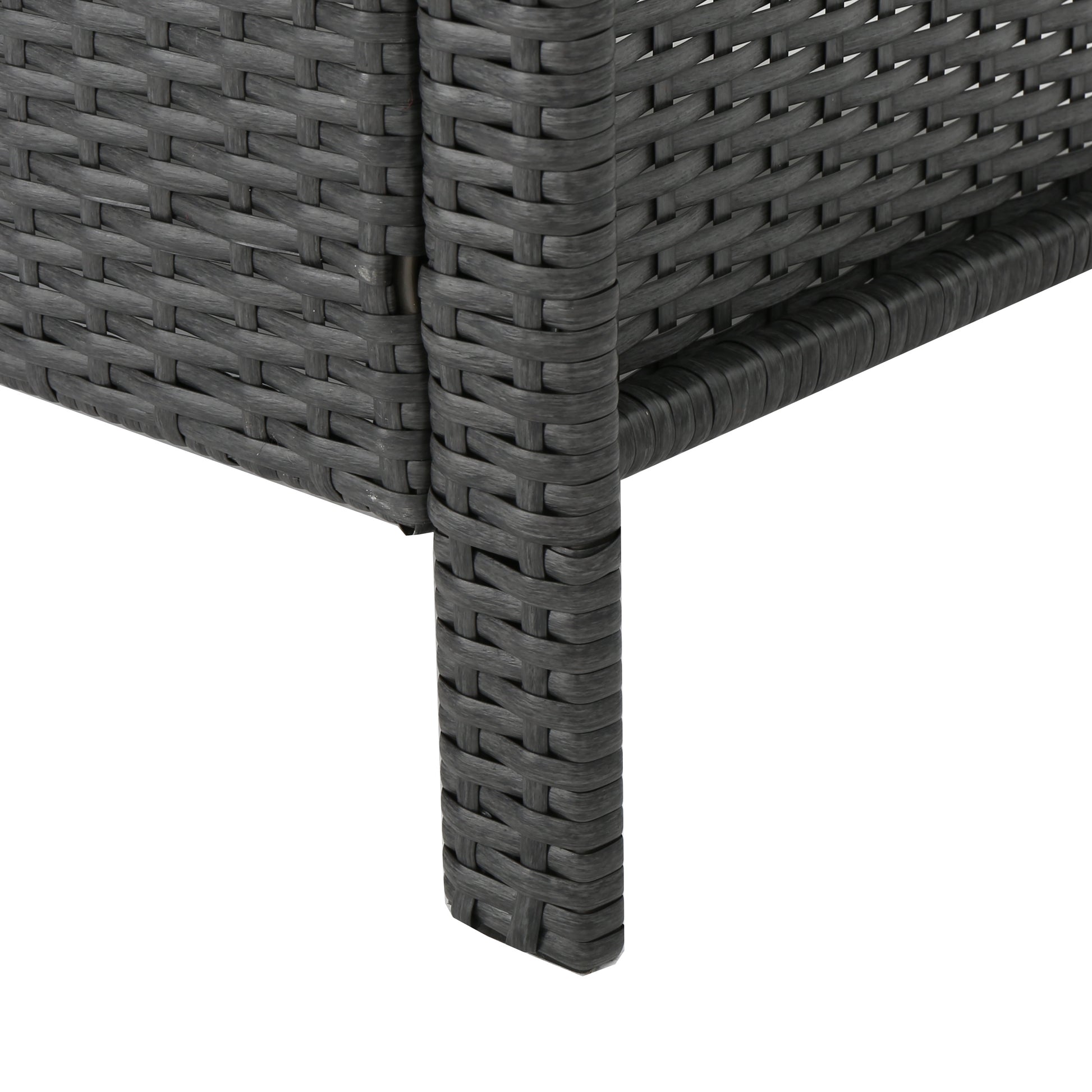 St Lucia 4Pc Sofa Set Grey Pe Rattan Iron Waterproof Fabric