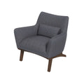 Brayden Mid Century Modern Sea Side Grey Linen Armchair Gray Linen,Solid Wood