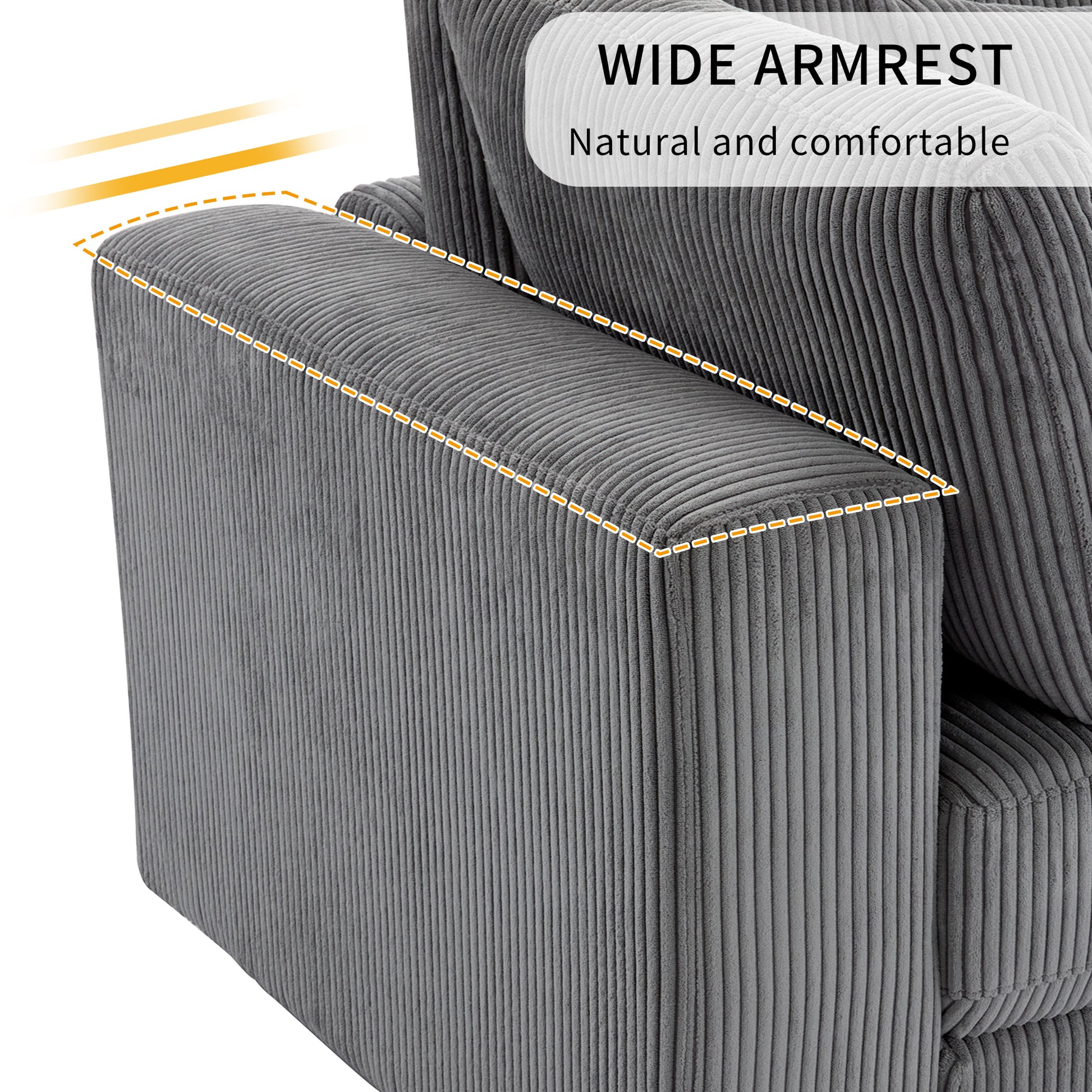 105'' 3 Seater Sofa With Removable Back Cushions And 5 Pillowsfor Living Room, Apartment, Spacious Space Gray Polyester 3 Seat