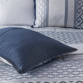 7 Piece Jacquard Comforter Set Navy Queen Queen Navy Polyester