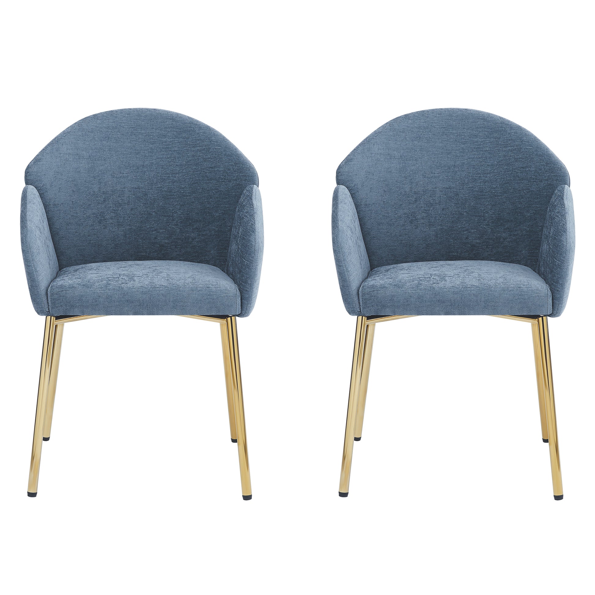 Dining Chair Set Of 2 Blue Metal