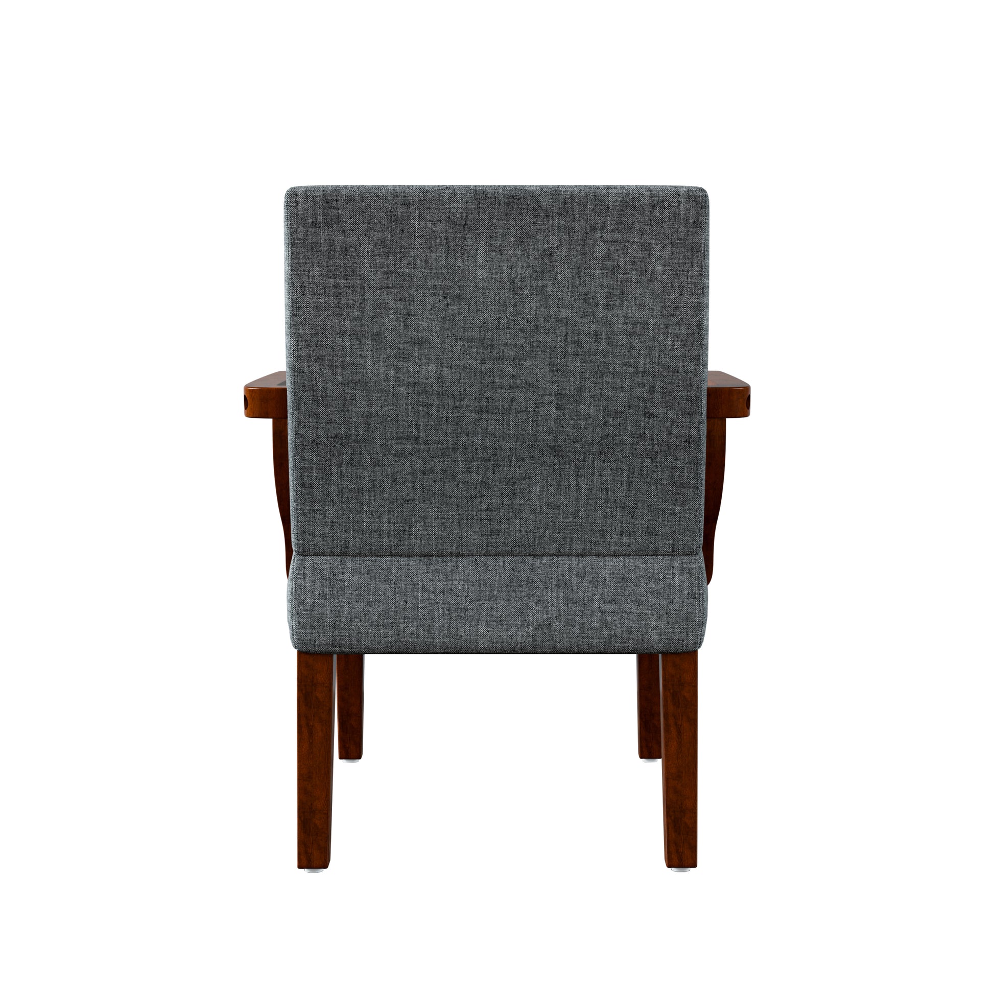 Fabric Accent Arm Chair Set Of 2 With Round Wood Table Grey Fabric