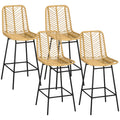 Homcom Rattan Bar Stools Set Of 4, 26