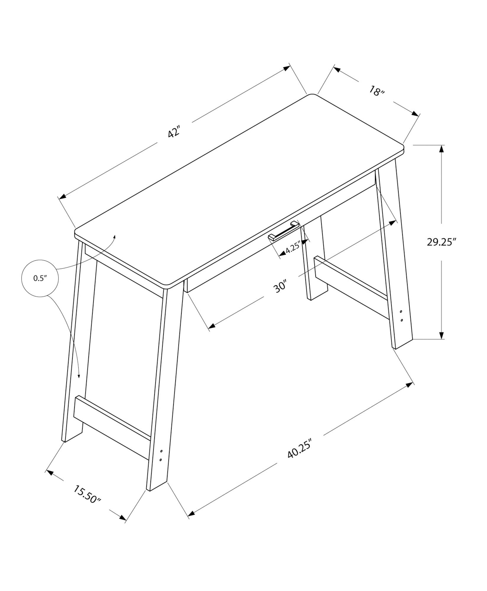 Computer Desk, Home Office, Laptop, Storage Drawers, Work, Grey Laminate, Contemporary, Modern Grey Particle Board