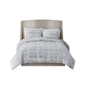 Back Print Long Fur Comforter Mini Set King Grey Polyester