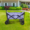 100L Collapsible Folding Beach Wagon Cart With 220Lbs Large Capacity, Wagons Carts Heavy Duty Foldable With Big Wheels For Sand, Garden, Camping Purple Garden & Outdoor Metal Waterproof Fabric