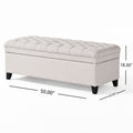 Juliana Storage Ottoman Light Grey Fabric