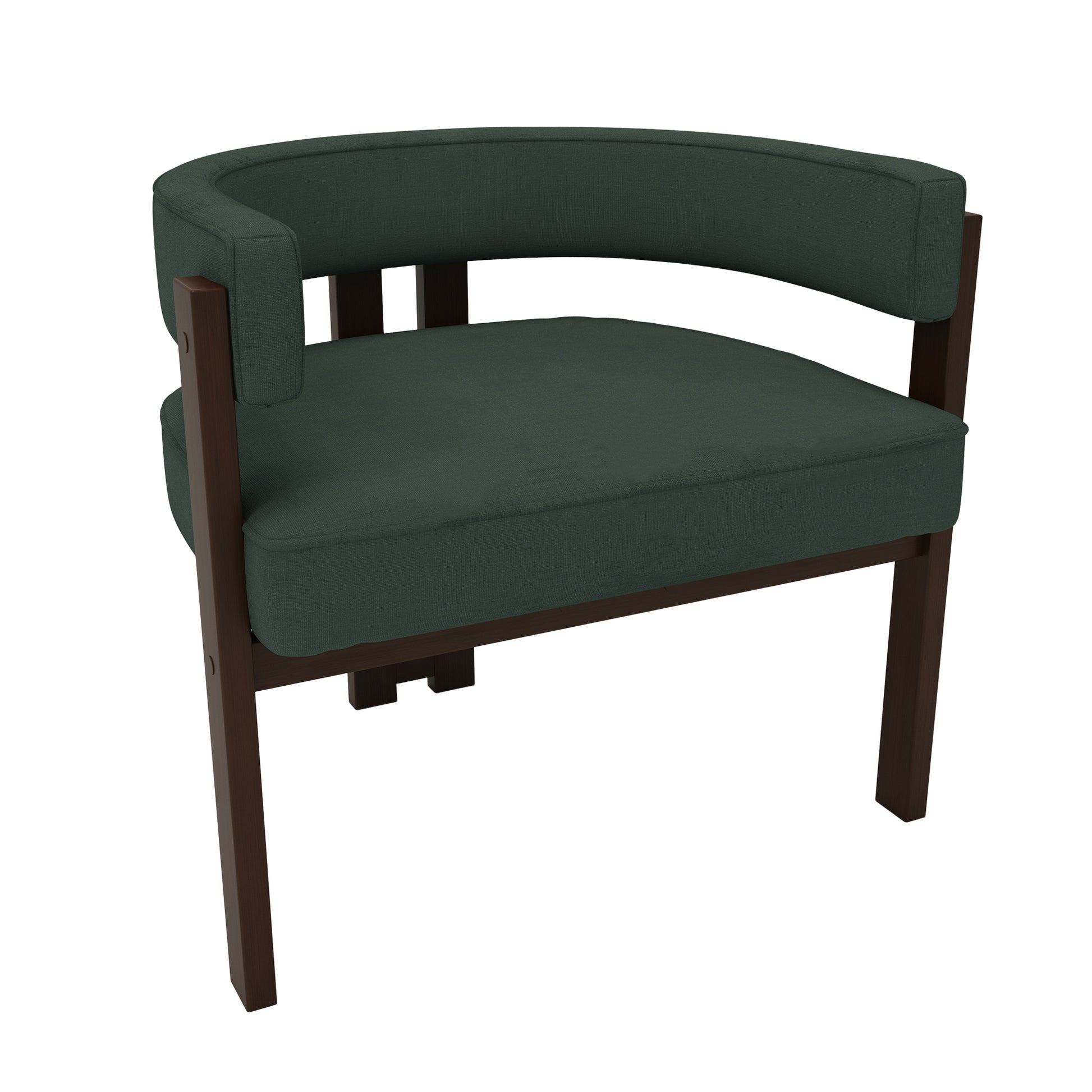 Coolmore Modern Accent Chair Teddy Upholstered Armchair With Open Back 3 Legs Barrel Dining Chair Comfy Side Chair For Living Room Bedroom Dining Room Set Of 2 Emerald Emerald Primary Living Space