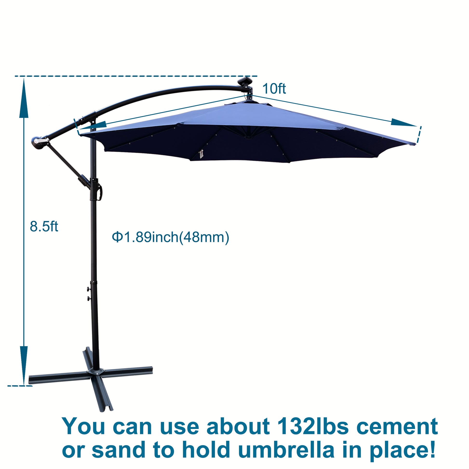 10 ft Outdoor Patio Umbrella Solar Powered Led Lighted Sun Shade Market Waterproof 8 Ribs Umbrella With Crank And Cross Base For Garden Deck Backyard 10 ft Outdoor Patio Umbrella Solar Powered Led Lighted Sun Shade Market Waterproof 8 Ribs Umbrella With Crank And Cross Base For Garden Deck Backyard