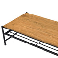 Oak And Black Coffee Table With Shelf Oak Primary Living Space Shelves Rectangular Solid Wood