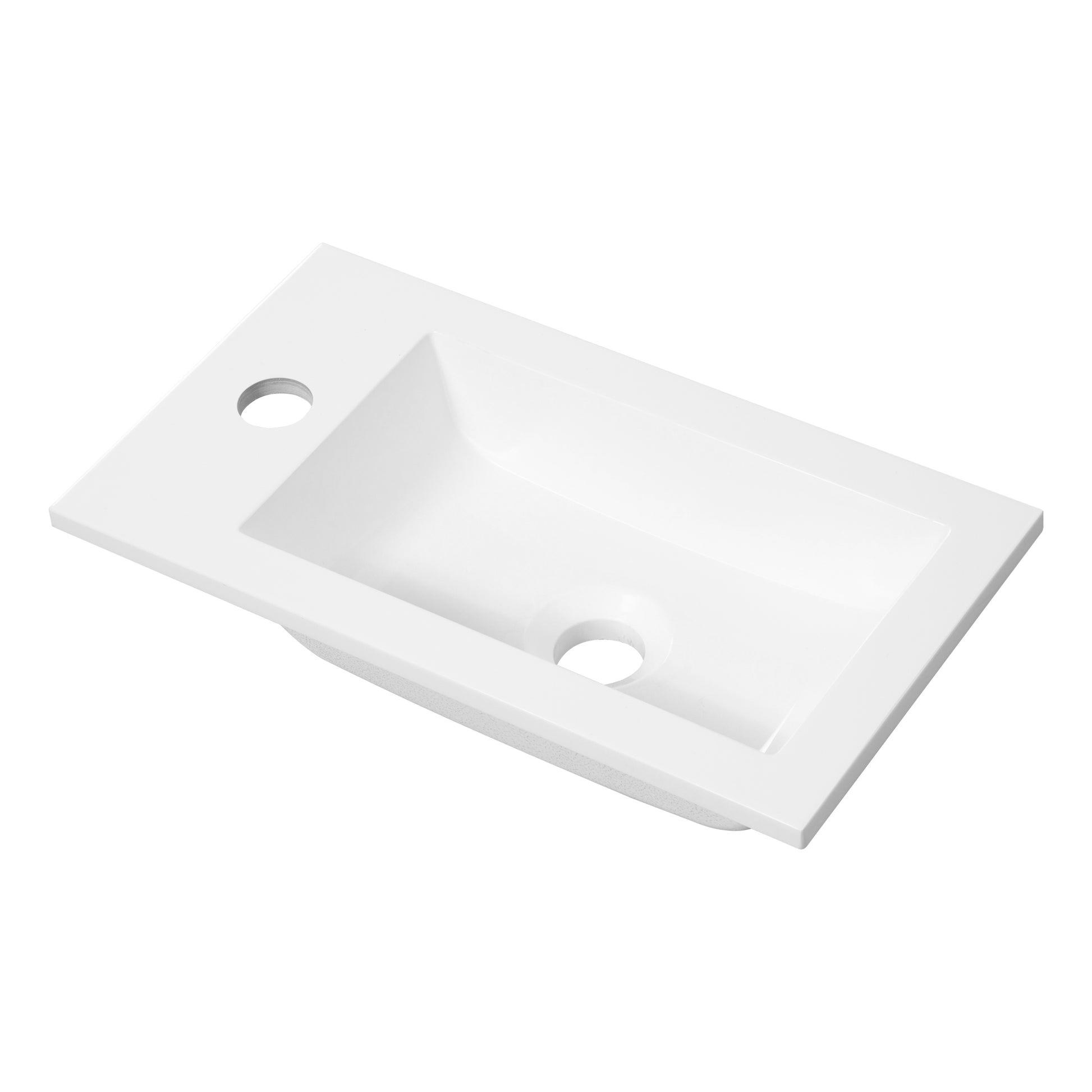 16" Floating Bathroom Vanity With Sink, Wall Mounted Small Bathroom Storage Vanity Cabinet With Resin Top Basin And Soft Close Doors, Dark Birch 24V11 16Db Grey Bathroom Plywood