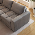 5 Seats,Oversized Sectional Sofa,L Shaped Corner Couch With Detachable Seat & Back Cushion, Corduroy Upholstery Convertible Sleeper Sofa&Couch For Living Room Grey Fabric 5 Seat