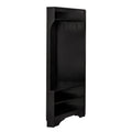 Minimalist Corner Hall Tree With Shoe Bench, Versatile Entryway Coat Rack With 4 Hooks, Corner Cabinet With Adjustable Shelf For Hallway, Living Room, Black, 29.5''W*71.6''H Black Particle Board