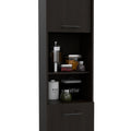 Sheffield 2 Door Pantry Cabinet, With Two 2 Cabinet Spaces And Two Open Shelves Black Kitchen Contemporary Pine Particle Board Cabinets Included Engineered Wood